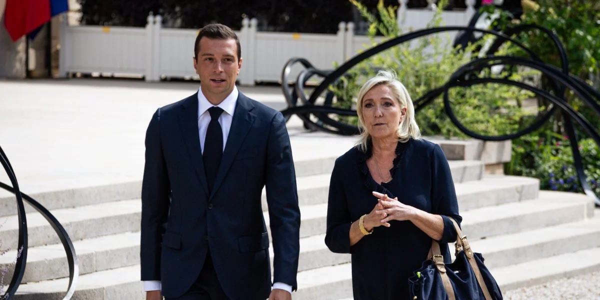 D'Marine Le Pen an de Jordan Bardella | © picture alliance / NurPhoto | Telmo Pinto