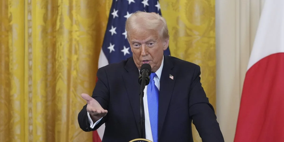 Den Donald Trump op enger Pressekonferenz den 7. Februar 2025 | © picture alliance / Consolidated News Photos | Chris Kleponis - CNP