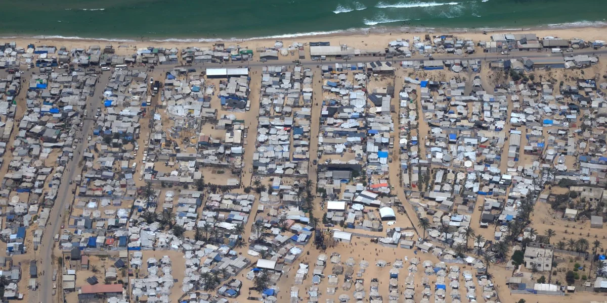 Zelter zu Al-Mawasi - Foto vun August 2025 | © EPA/SIMA DIAB