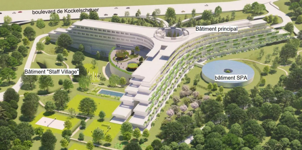 E risegt Gebai mat dräi Flilleken an enger Surface vun iwwer 70.000 Meterkaree | © ëmwelt.lu