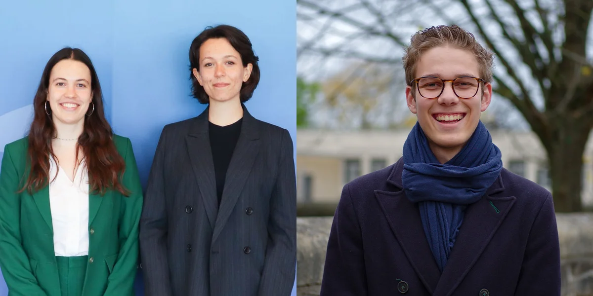 Lénks: Lara Bertemes an Sarah Mackel vun de Climate Youth Delegates. Rieds: Julien Lemmer Veloso vu Youth 4 Climate Action | © Paul Tabacel-Manea als Fotograf vum Y4CA