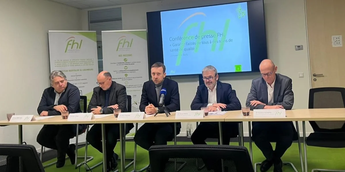 v.l.n.r. Guy Berchem (CHL), Sylvain Vitali (FHL), Marc Berna (HRS), René Metz (CHEM), Gaston Schütz (Rehazenter)  | © Michelle Barthel