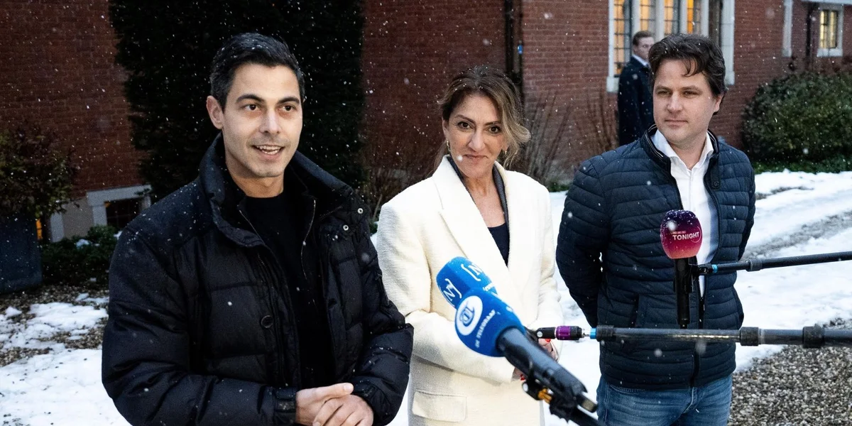 Rob Jetten (D66), Dilan Yesilgoz (VDD), Henri Bontenbal Holland (CDA) | © EPA/JEROEN JUMELET