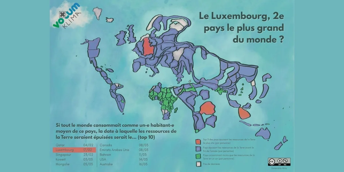 Lëtzebuerg zweetgréisst Land op der Weltkaart vum ekologesche Foussofdrock | © ASTM/Esmeralda Wirtz