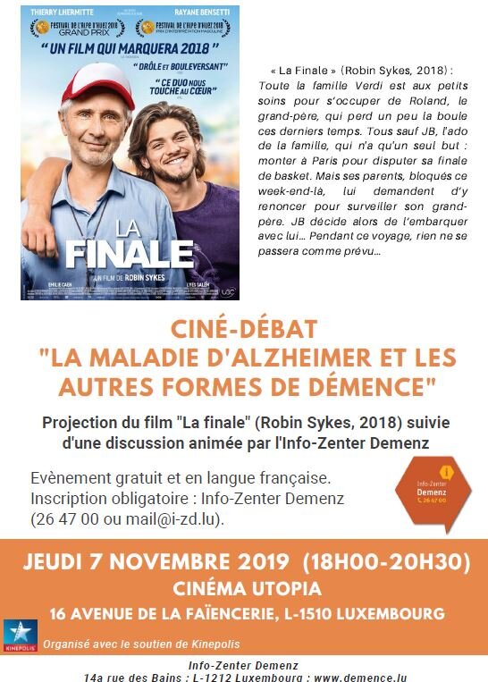 Den Info-Zenter Demenz invitéiert op e Ciné-débat